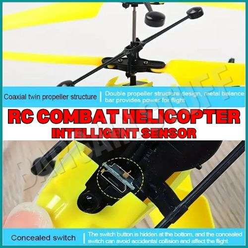 Remote Control Intelligent Infrared Sensor Helicopter, Fall-resistant Material Yellow