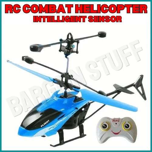 Remote Control Intelligent Infrared Sensor Helicopter, Fall-resistant Material Blue