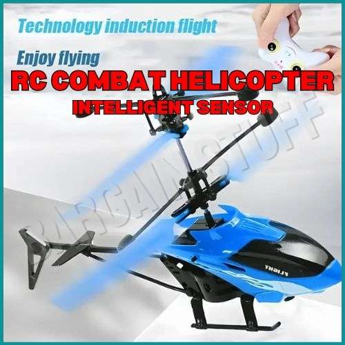 Remote Control Intelligent Infrared Sensor Helicopter, Fall-resistant Material Blue