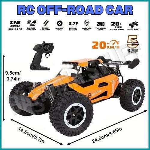 Remote Control Shuttle 2WD Off Road Drift Car 2.4G 20km/h High Speed Orange