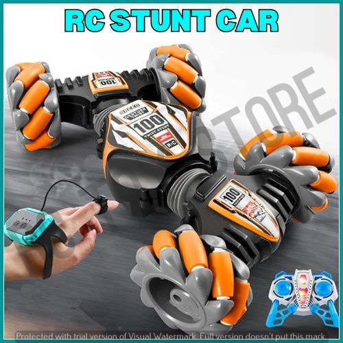 Remote Control Stunt Car Double Remote Control Off-road Climbing Four-wheel Drive Orange & Black