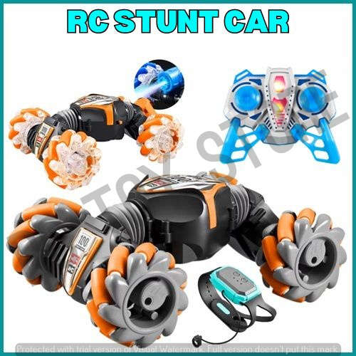 Remote Control Stunt Car Double Remote Control Off-road Climbing Four-wheel Drive Orange & Black
