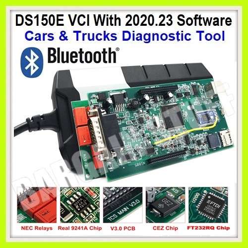Delphi DS150E OBDII Bluetooth Diagnostic Tool with software 2020.23 & keygen Cars & Trucks.