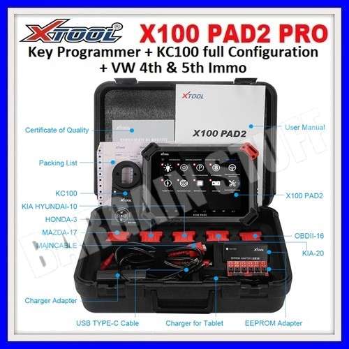 Xtool X100 PAD 2 Pro Key Programming With KC100 & Special Functions Support VW 4/5 IMMO