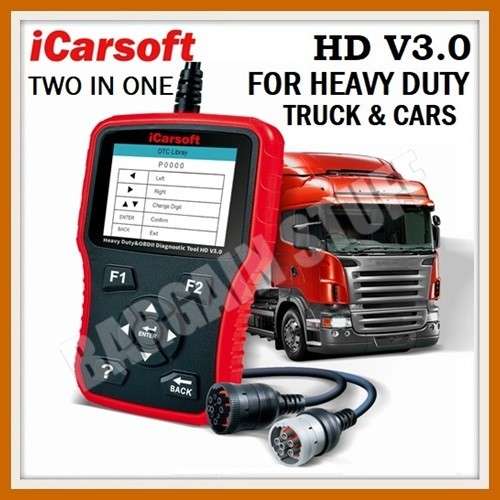 iCarsoft HD V3.0 2 in 1 for Heavy Duty Trucks & Cars Diagnostic Tool