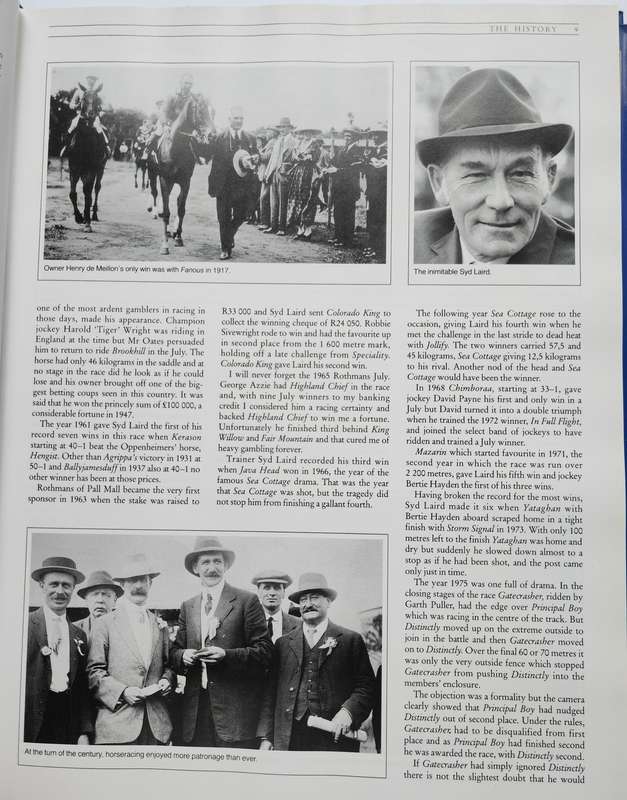 The History of the Rothmans July Handicap - Ernie Duffield