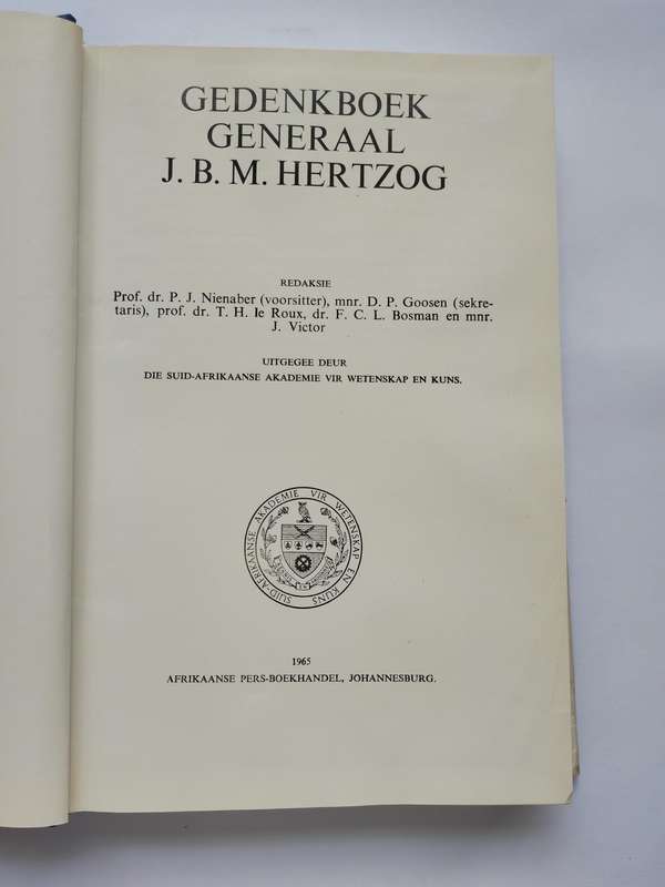 Gedenkboek vir Generaal Hertzog - J. Nienaber(ed)