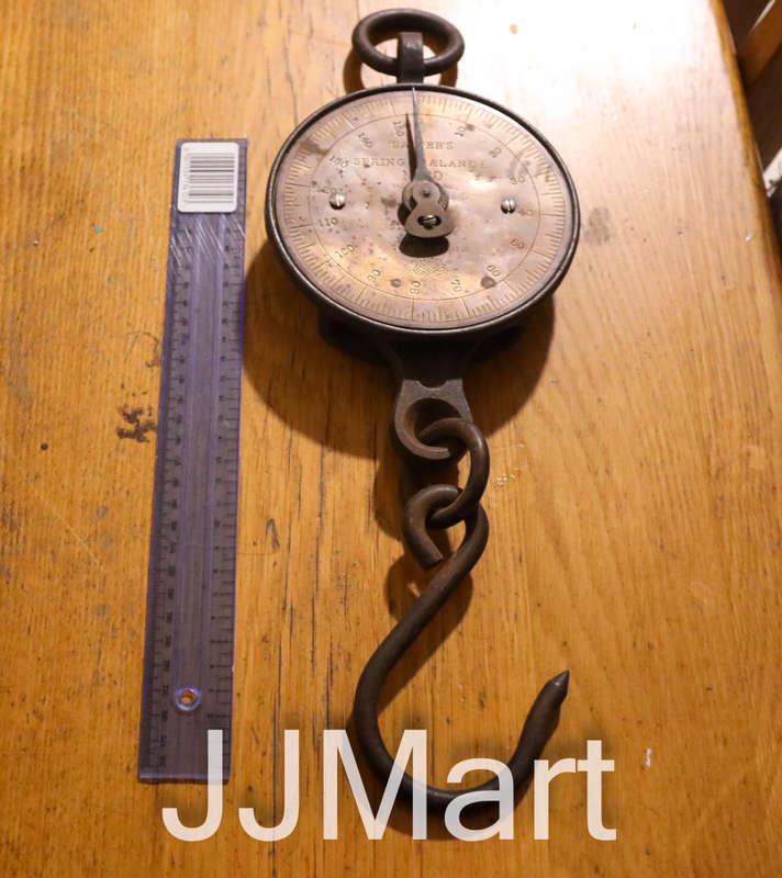 Vintage Salter's Brass Spring Balance Scale No 20 to Weigh 150 lb