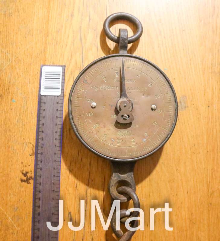 Vintage Salter's Brass Spring Balance Scale No 20 to Weigh 150 lb