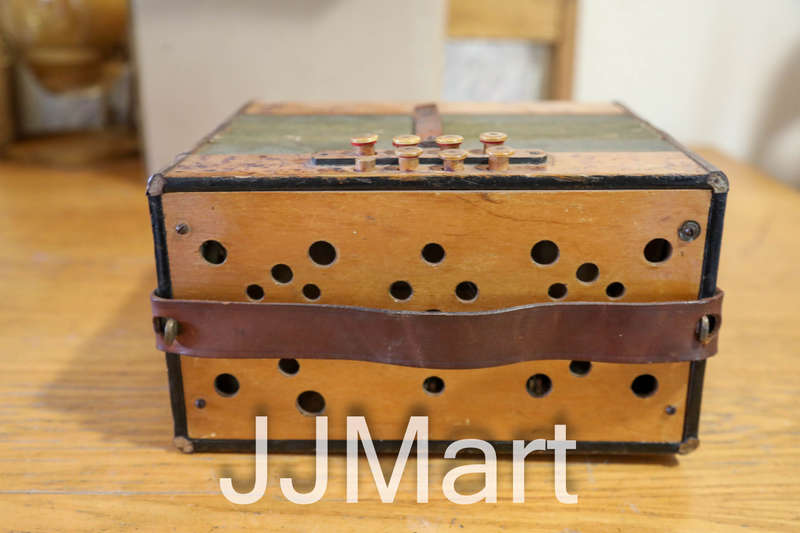 Antique Stahlstimmen Button Box Accordion Melodeon Musical Instrument - Rare