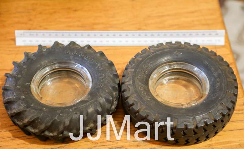 2 x Vintage Good Year "Tyre" Ashtrays