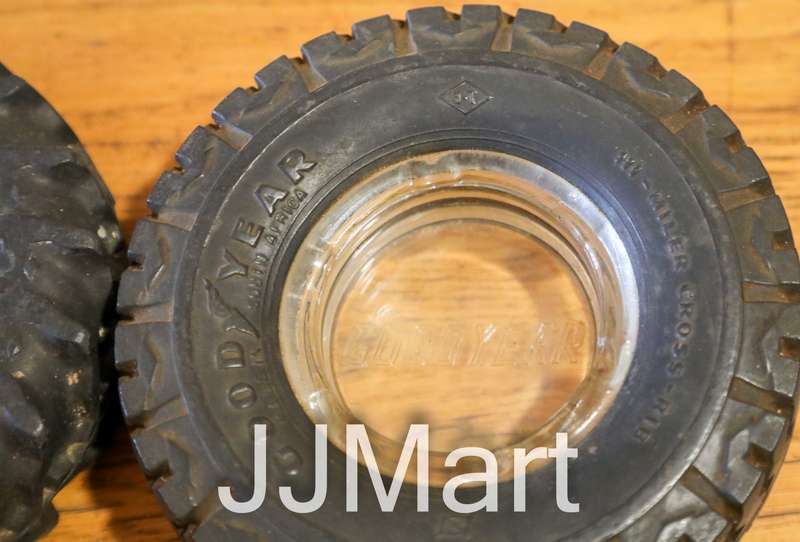 2 x Vintage Good Year "Tyre" Ashtrays