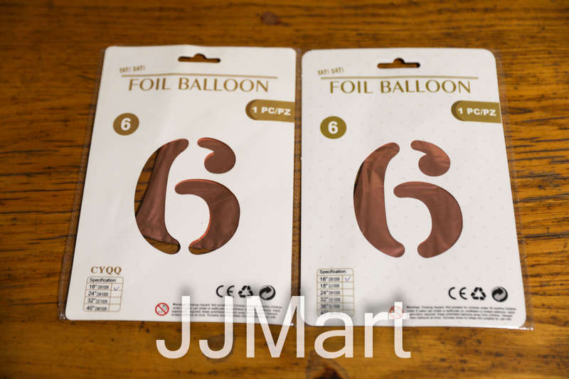 Foil balloon Rose Gold No 6 x 2
