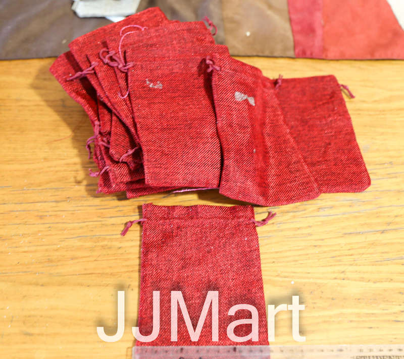 29 x Jute Drawstring Gift Bags - Red - Approx 17 x 13 cm