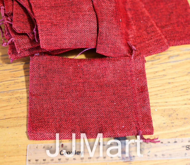 29 x Jute Drawstring Gift Bags - Red - Approx 17 x 13 cm