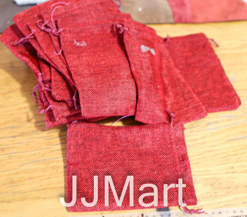 29 x Jute Drawstring Gift Bags - Red - Approx 17 x 13 cm