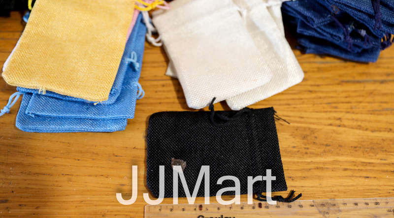 85 x Jute Drawstring Gift Bags - Mixed colours - Approx 8 x 12 cm
