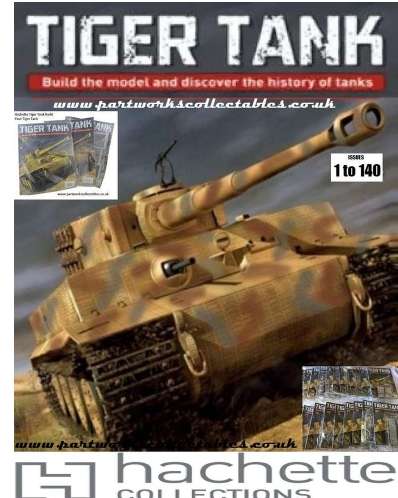 Hachette 1/16 Model Tiger Tank Magazine and parts complete Kit 1 to 140