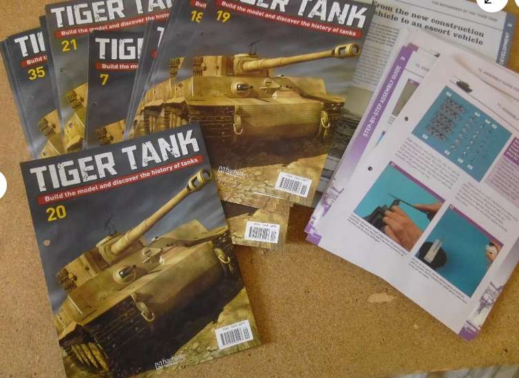 Hachette 1/16 Model Tiger Tank Magazine and parts complete Kit 1 to 140