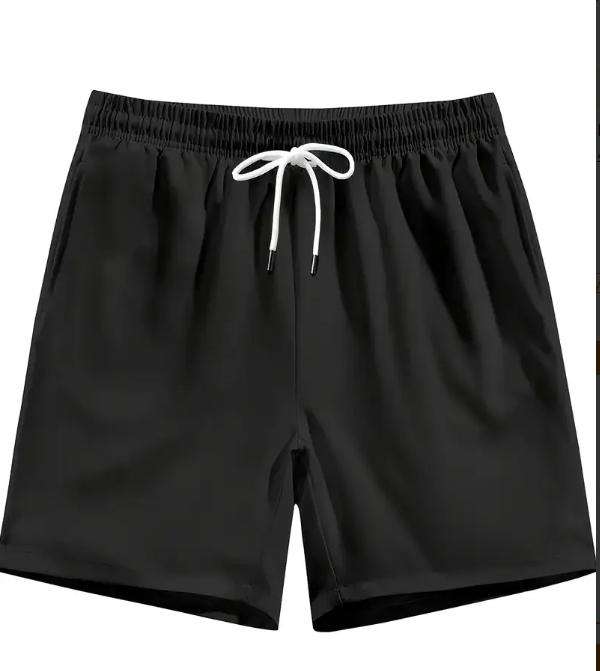Quick-Dry Men's Athletic Shorts | Loose Fit with Elastic Waist and Drawstring, Pockets - Black XL