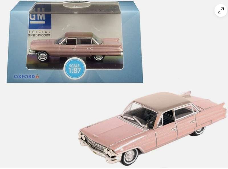 Oxford Diecast 1961 CADILLAC SEDAN DeVILLE Topaz (H/O Scale)