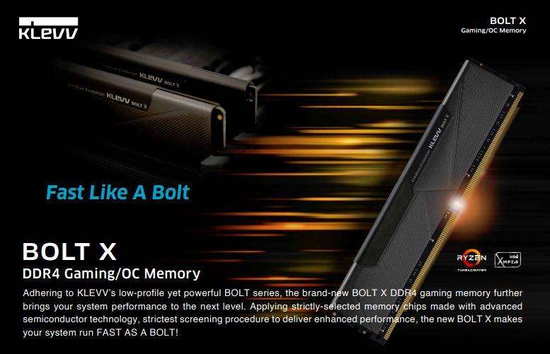 Klevv Bolt X DDR4 16GB (2x8GB) Gaming / OC Memory 3200MT/s