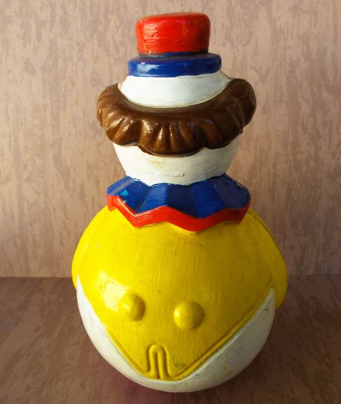 RARE Vintage Roly Poly Chime Ball Clown Toy