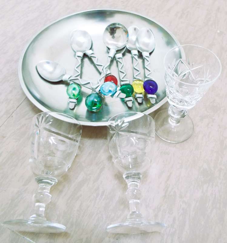 vintage ,,Nice lot of 11 items  crystal glass and more