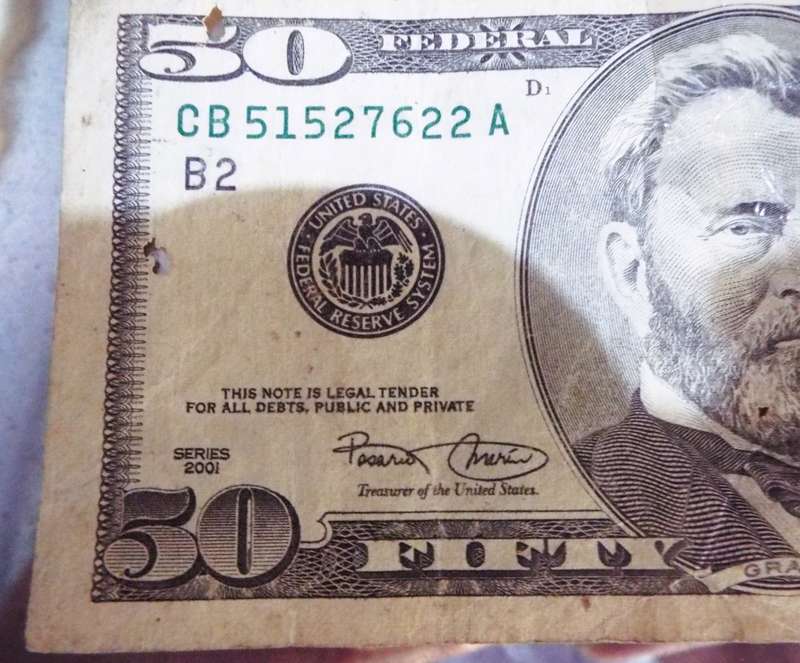 50 USA DOLLAR BILL (TRAVEL MONEY)