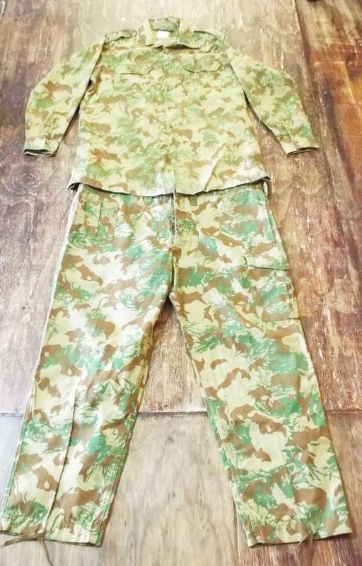 vintage SAPS camo pants and shirt 1982 used by koevoet