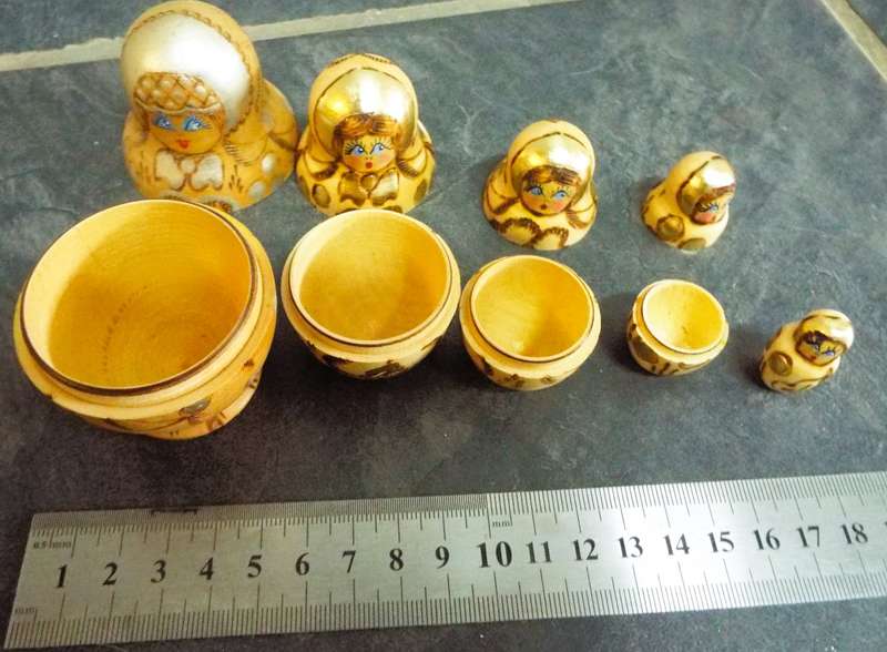 Vintage Russian Nesting Dolls, Hand painted, Rare Vintage Collectible