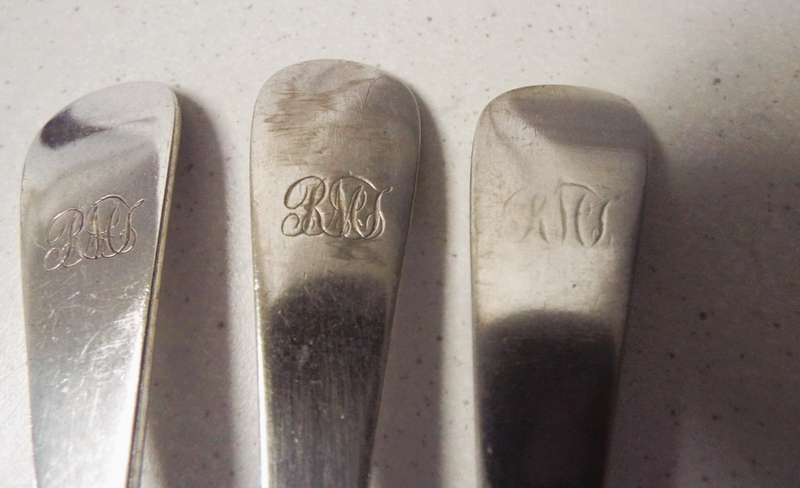 4 x very nice antique spoons as 1 lot