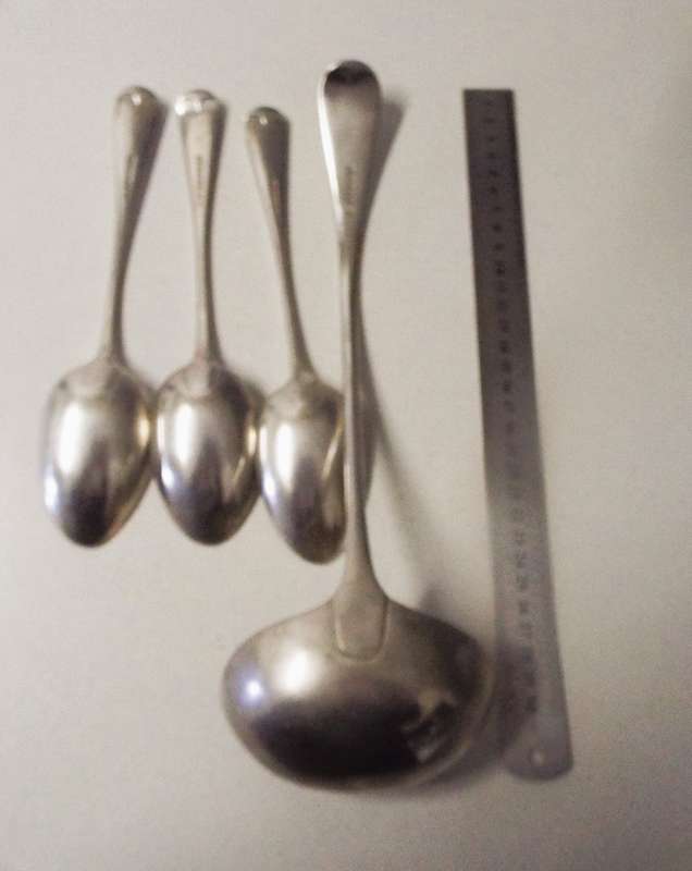 4 x very nice antique spoons as 1 lot