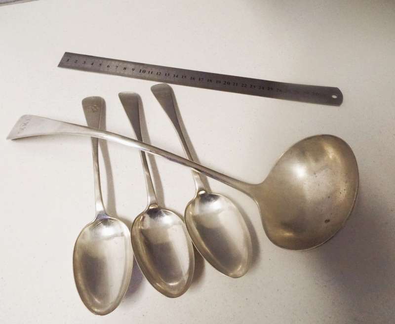 4 x very nice antique spoons as 1 lot