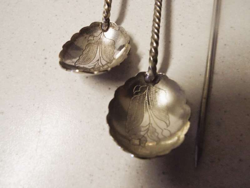 1900-1940 ANTIQUE/VTG SILVER INDONISIA WAYANG COCKTAIL SET IN SILVER