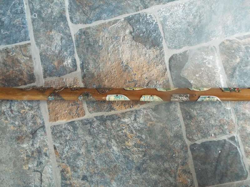 very rare VINTAGE WALKING STICK WITH LOTS OF BAGES