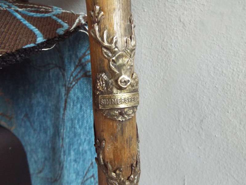 very rare VINTAGE WALKING STICK WITH LOTS OF BAGES