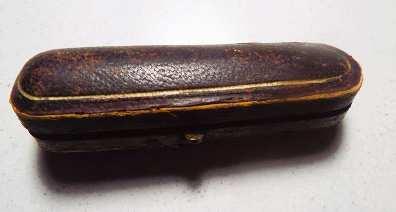 Antique Amber 'Cheroot' (Cigar) Holder with Sterling (0.925) Silver capping ,,,,,CASED