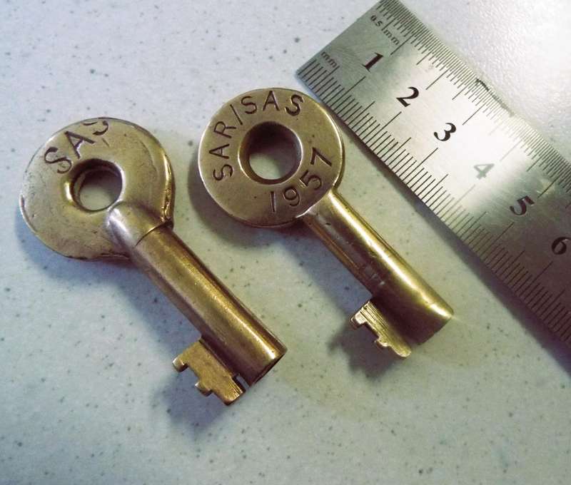 RARE VINTAGE SAS/SAR 1957 COPPER KEYS