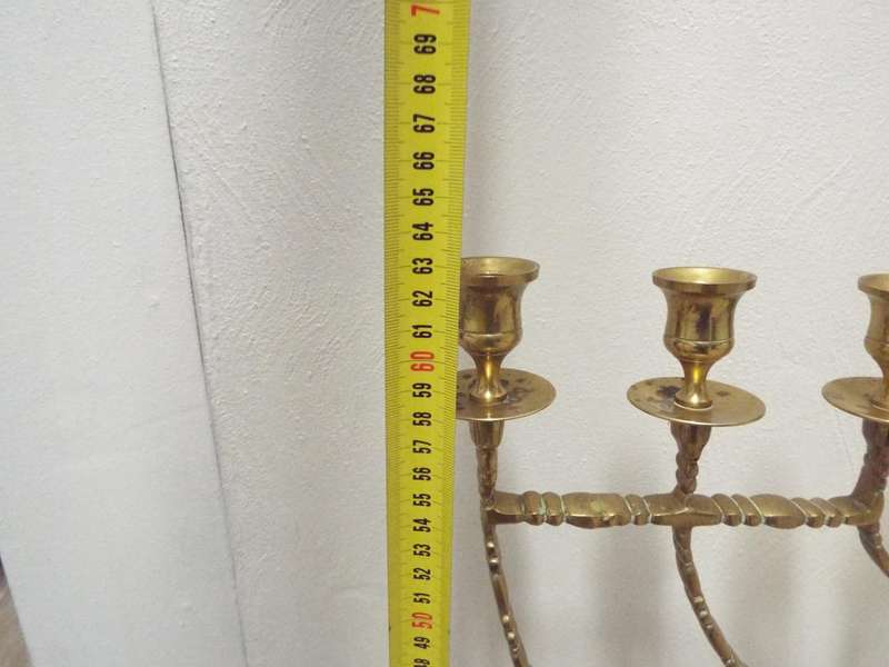 Huge Big Temple Menorah 7 branches branch Candel & 2 goblets