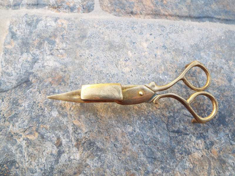 antique - Brass - Candle Snuffer - Wick Scissors
