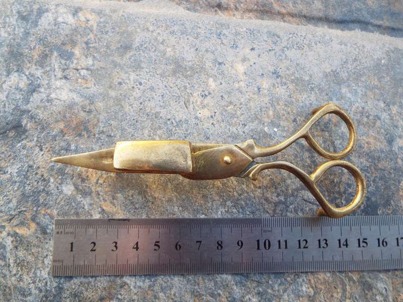 antique - Brass - Candle Snuffer - Wick Scissors