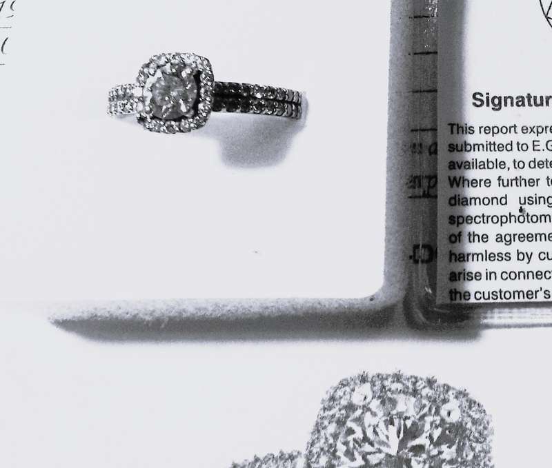 Diamond Halo Ring with 0.56 ct EGL Certified Round Brilliant Cut Diamond, 1.08 ct Total Weight