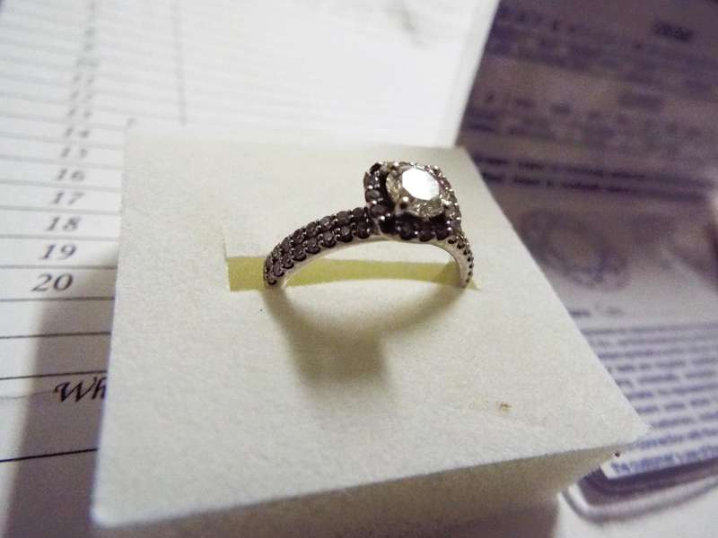 Diamond Halo Ring with 0.56 ct EGL Certified Round Brilliant Cut Diamond, 1.08 ct Total Weight