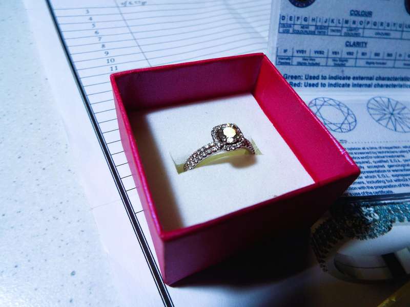 Diamond Halo Ring with 0.56 ct EGL Certified Round Brilliant Cut Diamond, 1.08 ct Total Weight