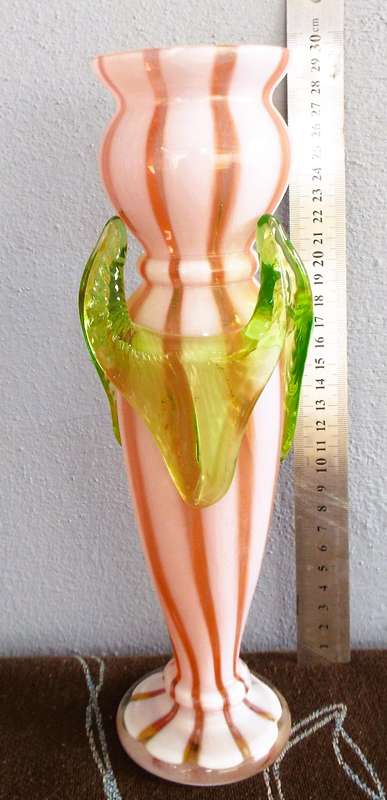 Vintage 1950s Art Deco Murano Vase - Rare Tri-Color