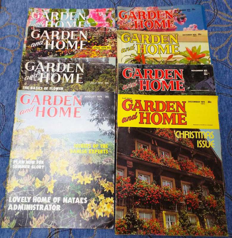 WOW 8 X 1974 GARDEN & HOME magazines as 1 lot