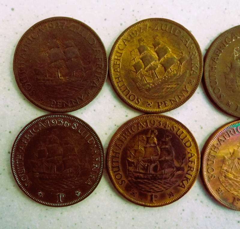 10 x king George the v  penny coins