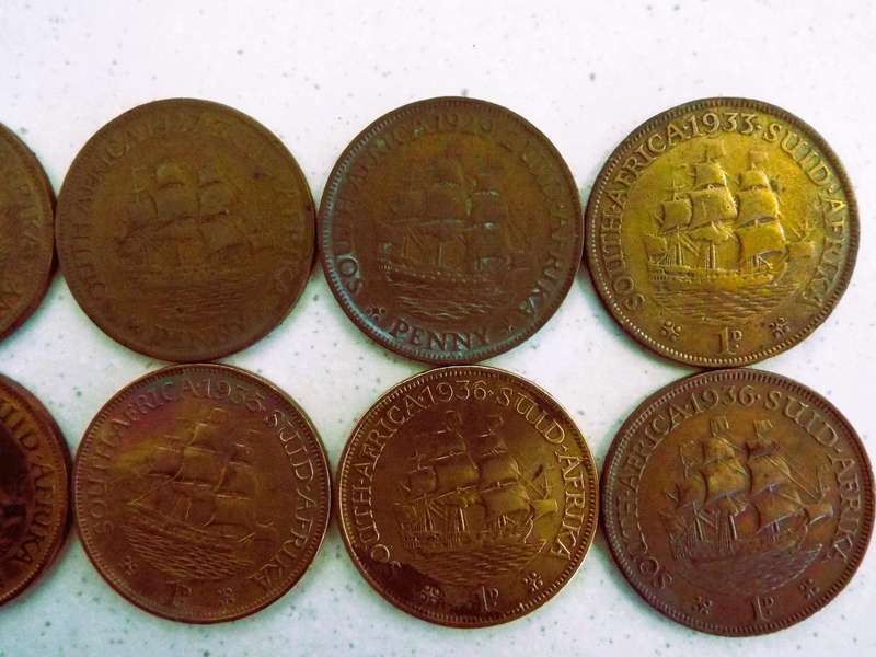 10 x king George the v  penny coins