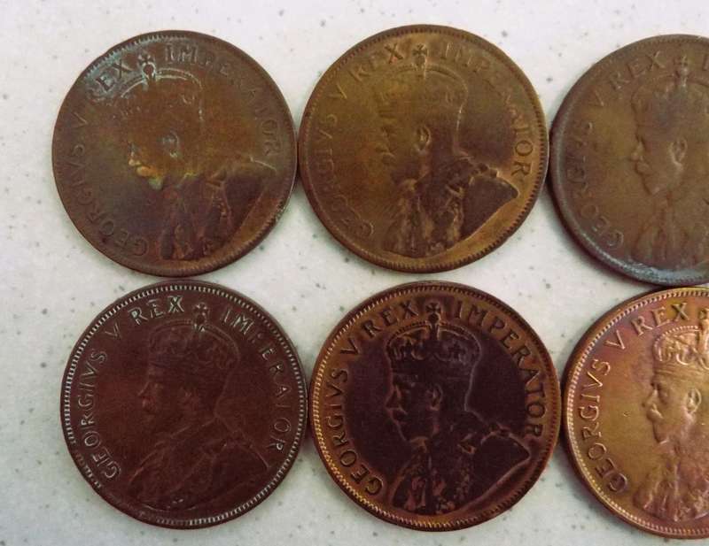 10 x king George the v  penny coins